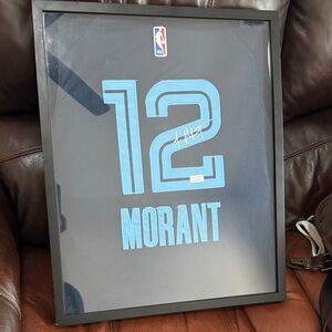 Signed & Framed Ja Morant #12 Grizzlies Jersey with COA